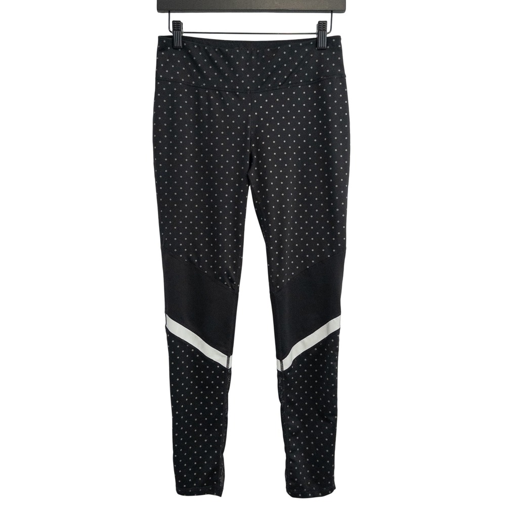 Ideology Leggings Womens Medium Black Polka Dot Reflective Mesh‎ Panel Workout